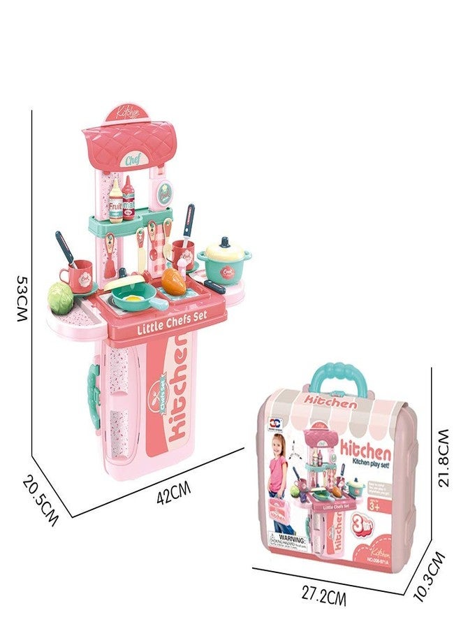 OBLETTER 3 in 1 Pretend Playset Cooking Kitchen Play Set with Carry Case, Kitchen Food Party Role Toy for Kids_1 - Image 2